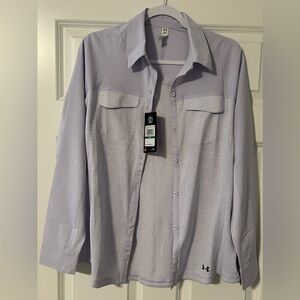 BRAND NEW WITH TAGS! Women’s lavender under armour button down shirt size large